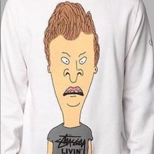 Stussy Beavis and Butthead crew neck